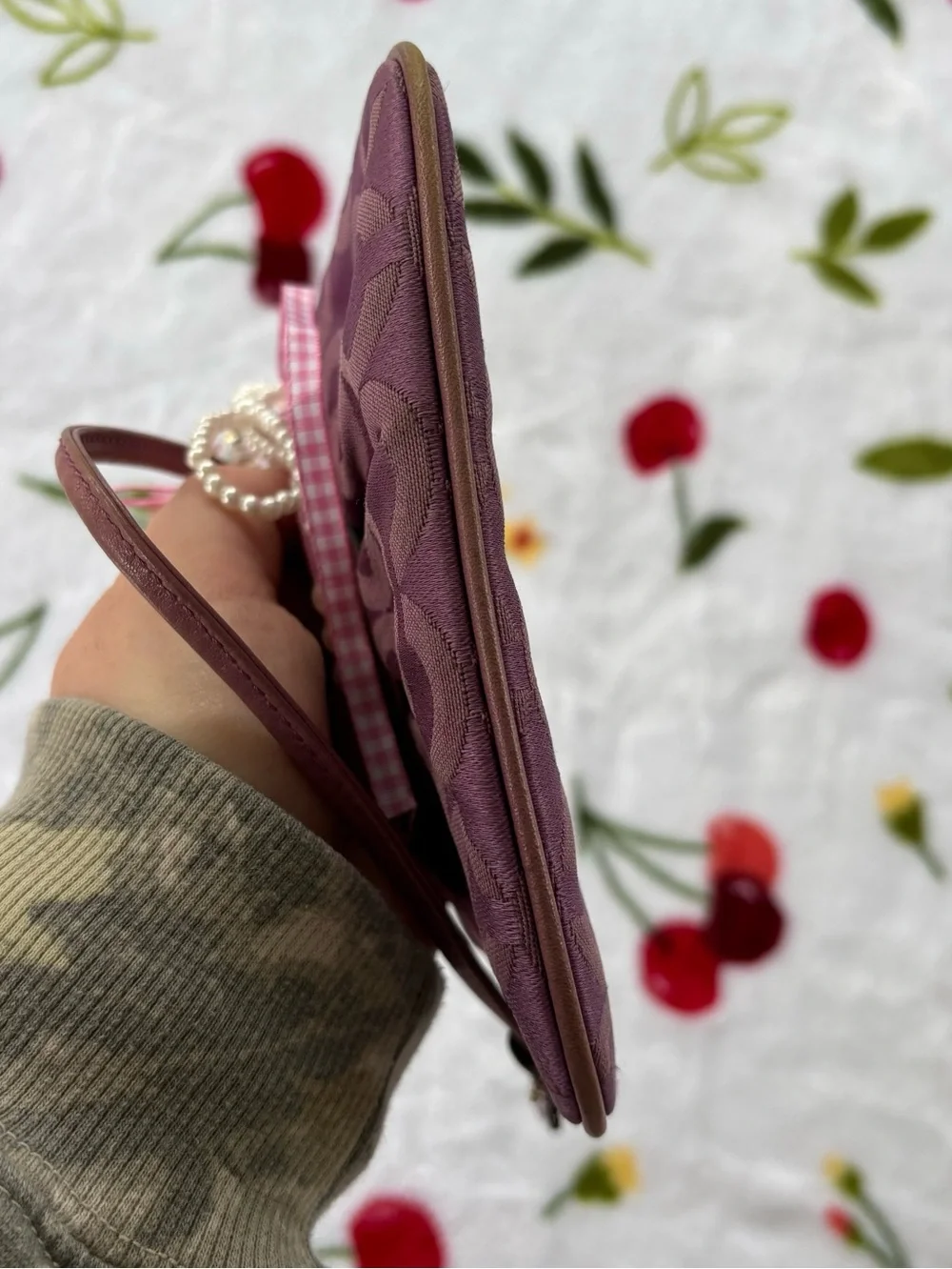 Coach Madison OP Art C Purple Wristlet - Picture 6 of 7
